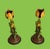 Hollywood Regency Vintage Whimsical Pair of Bronze and Tole Frogs & Flower Candlesticks. For Sale - Image 4 of 7