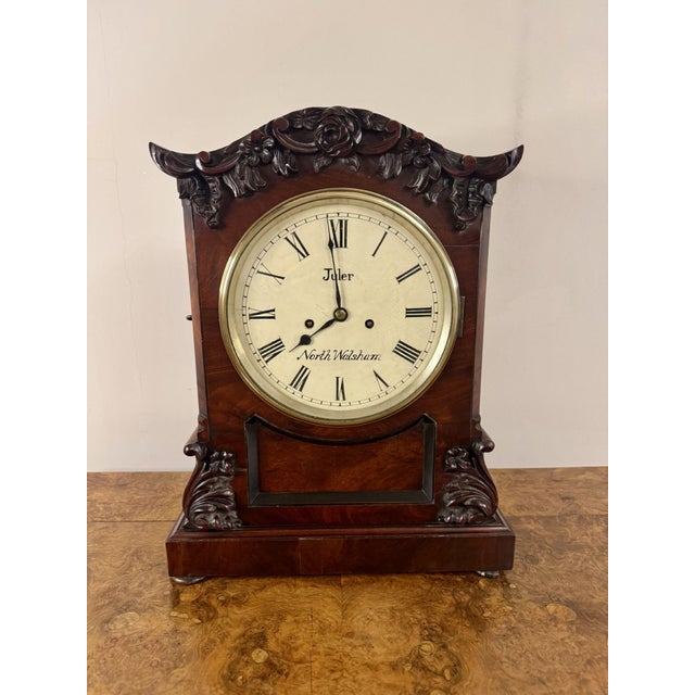 Mid 19th Century Antique 19th Century Mahogany Bracket Clock, 1860 For Sale - Image 5 of 7