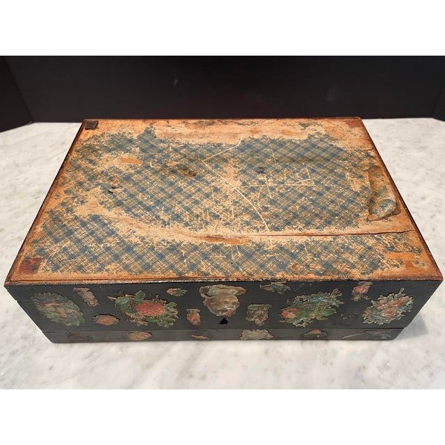 Antique Wood Decoupage Box Chairish