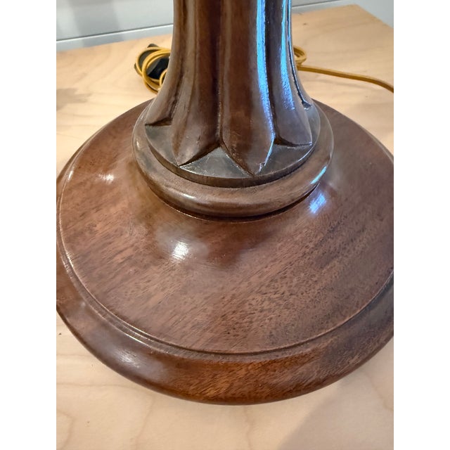 Vintage Regency Style Mahogany Candlestick Lamps - a Pair For Sale - Image 10 of 15