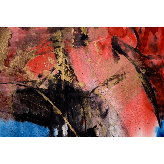 Flecks of Gold - Abstract Composition in Acrylic on Paper by Ricardo De Silva For Sale - Image 4 of 8