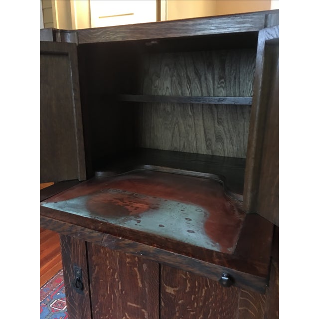 1925 Mission Oak Prohibition Era Liquor Cabinet Chairish