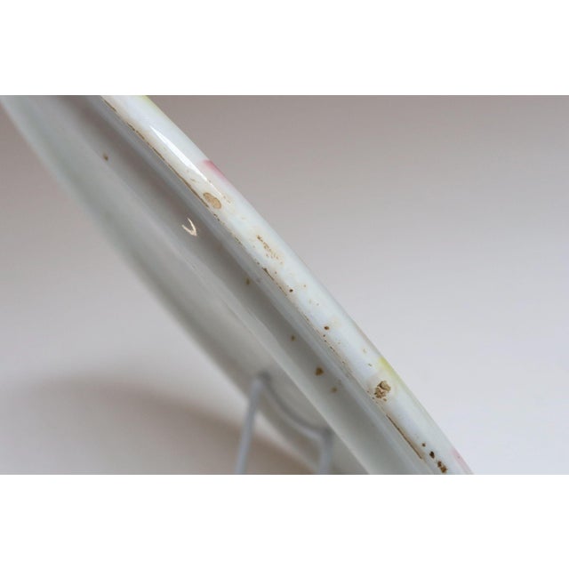 Vintage German Ceramic Cake or Pie Plate / Round Trivet With Diamond Argyle / Lattice Pattern For Sale - Image 17 of 18