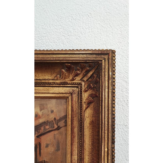 Ezelino Briante, Busy Shopping Street, Oil on Cardboard, 1960s, Framed For Sale - Image 7 of 10