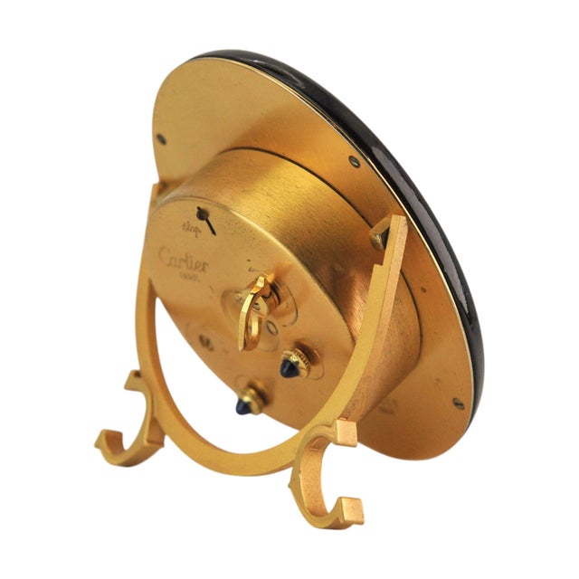 Baignoire Alarm Clock in 18ct Gold Plate & Brass from Cartier, Swiss, 1980s, Set of 2 For Sale - Image 4 of 11