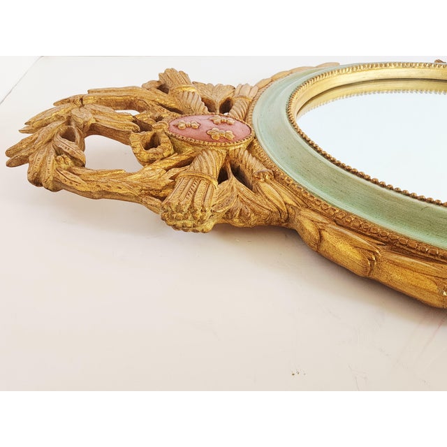 Carver's Guild Fleur-De-Lis Giltwood Painted Mirror For Sale In New York - Image 6 of 15