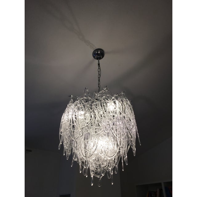 Murano Modern Murano Glass "Ragnatela" Italian Chandelier in Venini Style For Sale - Image 4 of 10