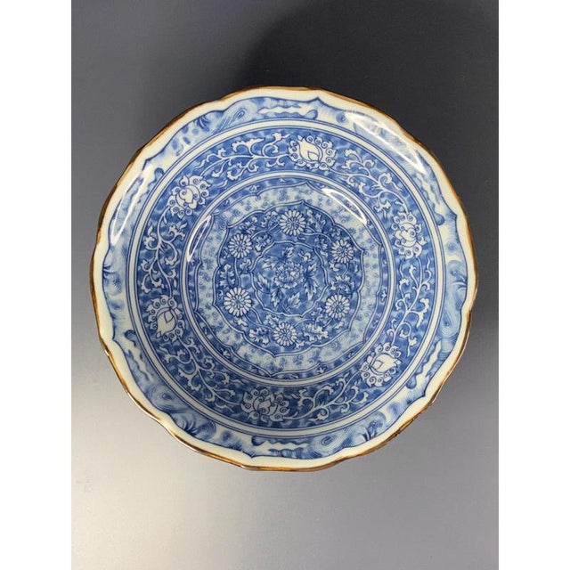 Vintage Japanese Blue and White Porcelain Serving Bowls from Seto Ware, Set of 3 For Sale - Image 9 of 11