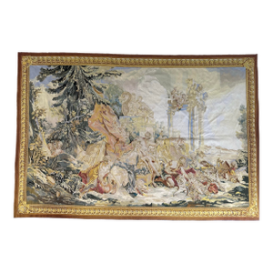 Large Early 1900s Belgium Tapestry With Mythological Scene