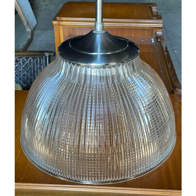Vintage Halophane Pendant Light For Sale - Image 10 of 14