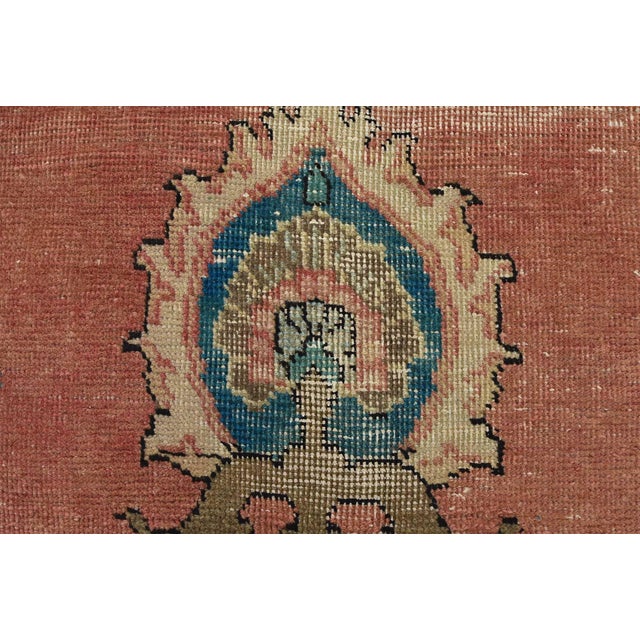Tabriz Rug 9’8” X 12’9” Pink Wool Vintage Distressed Hand-Knotted Carpet For Sale - Image 10 of 15