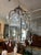 1950s 48 High Large Antique Style Metal Lantern Frosted Glass French Style For Sale - Image 5 of 8
