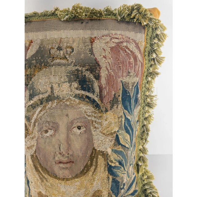 Early 16/17th Century French Pillow With Tapestry Fragment For Sale - Image 4 of 10