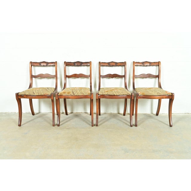 A gorgeous set of four Regency style dining chairs In the manner of Kindel Furniture Manufactured by The Georgetown...