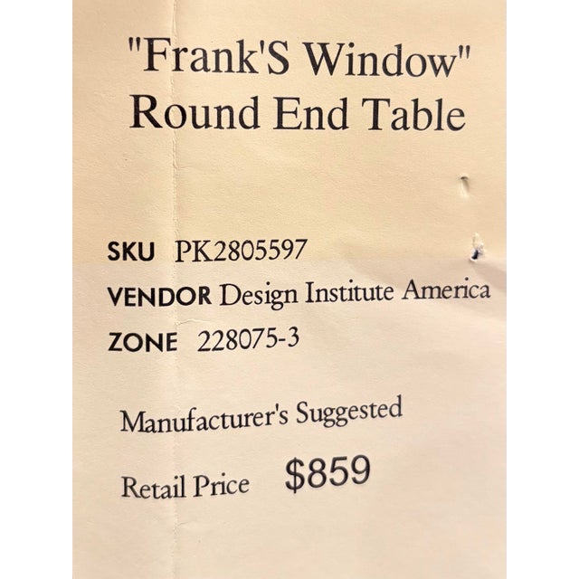 Matching Set - Design Institute America “Frank’s Window” Postmodern Cocktail & End Table Set For Sale - Image 10 of 11