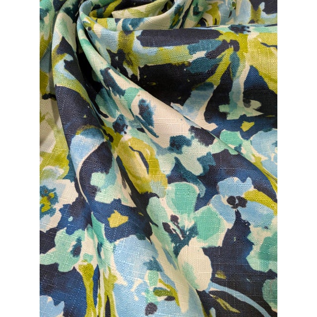 Vintage Richloom “Rhodante” Floral Linen Blend Upholstery Fabric- 6.25 Yards For Sale In Los Angeles - Image 6 of 8