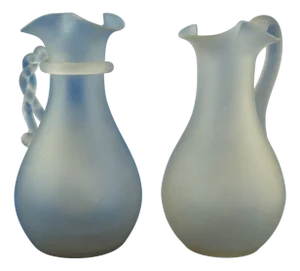 Acid-Treated Blown Crystal Glass Jugs and Carafes from Baccarat, France, 1890s, Set of 2