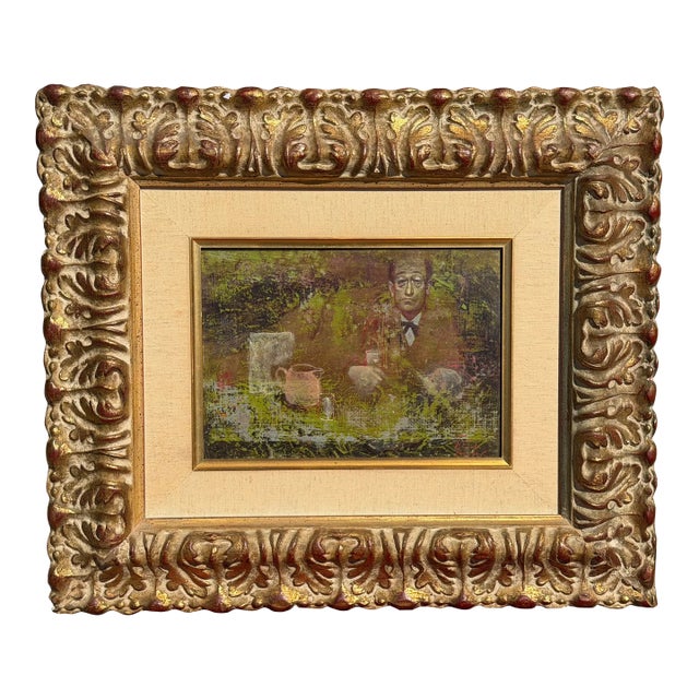 Petite Original Jean-Charles Bouloc Oil Painting of a Man For Sale