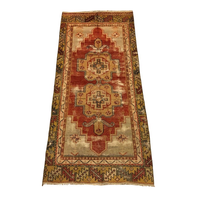 Tribal Anatolian Vintage Distressed Rug - 2′10″ × 6′1″ For Sale