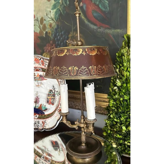Mid 20th Century Vintage French Tole Bouillotte Table Lamp For Sale - Image 5 of 6