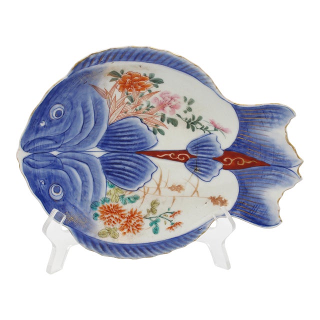 Circa 1880 Japanese Imari Fish Plate For Sale