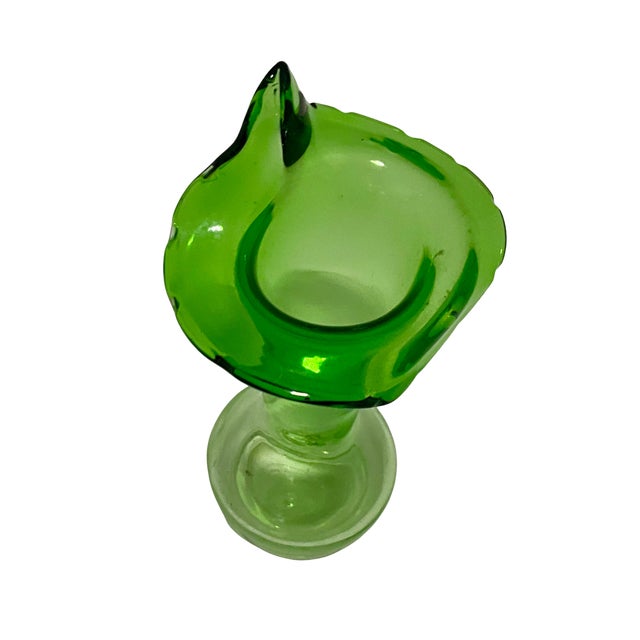 Glass Green Jack in the Pulpit Vase - 8" Hand Blown Glass For Sale - Image 7 of 9