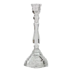 Tiffany Single Light Crystal Candlestick 9" Tall