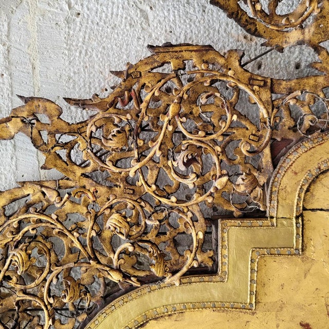 Burmese Artist, Baroque Altar, 1800s, Metal, Wood and Gold For Sale - Image 9 of 18