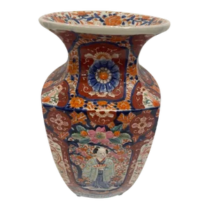 Imari Porcelain Vase with Raised Figures, 19th Century