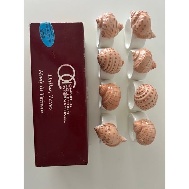 Vintage Bone China Seashell Napkin Rings - Set of 8 For Sale - Image 11 of 11