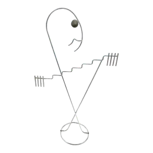 Art Deco Chrome Wire Sculpture Stand