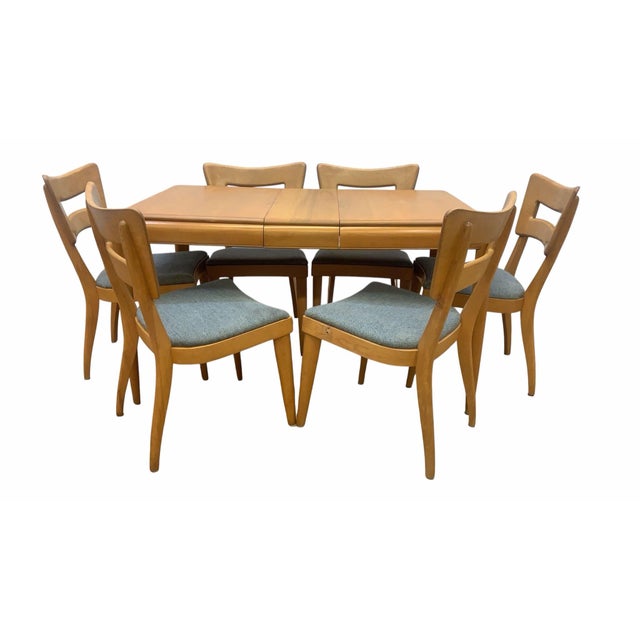 Heywood-Wakefield MCM Heywood-Wakefield 8 Piece Dining Set With M154 “Dog Bone” Chairs For Sale - Image 4 of 12