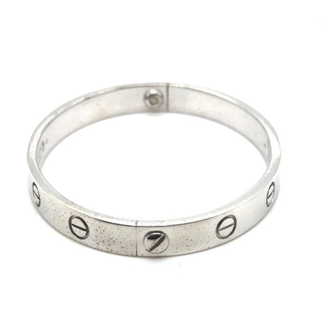 Metal Cartier Love Bracelet in 18k White Gold For Sale - Image 7 of 9