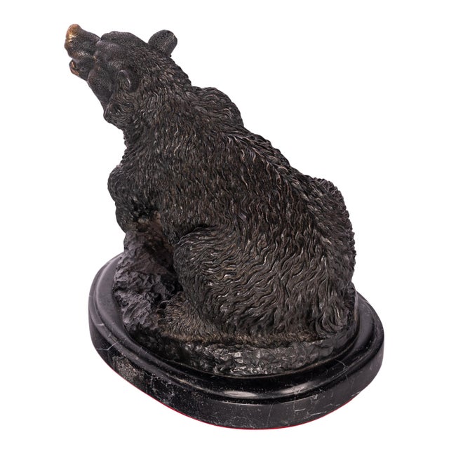 Antique 19th Century French Bonze Animalier Brown Bear Statue Sculpture Paris After Antoine-Louis Barye Circa 1870 For Sale In Portland, OR - Image 6 of 12