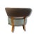 Blue & Brown Custom Upholstered Side Chair For Sale - Image 4 of 4