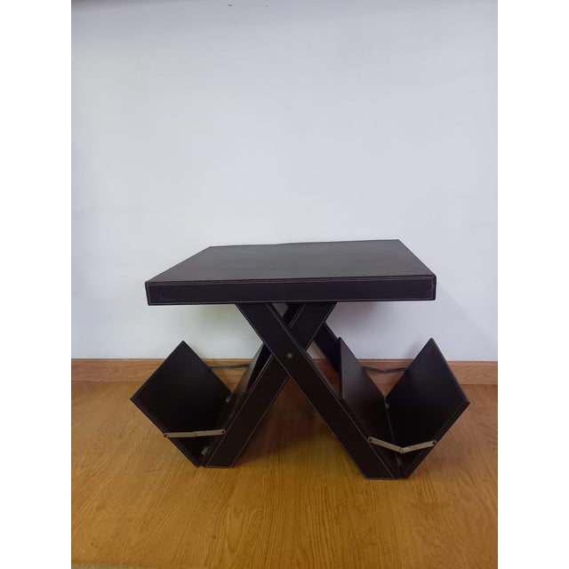 Vintage Eco-Leather Magazine Rack from Schoeller, 2010 For Sale - Image 4 of 12