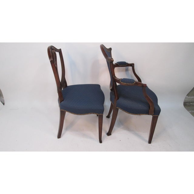 Chestnut 1940s Set of 8 Dining Chairs Attributed to Old Colony of Boston Ma For Sale - Image 8 of 13