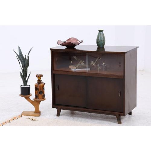 Mid-Century Chest of Drawers with Glass Sliding Doors For Sale - Image 16 of 16