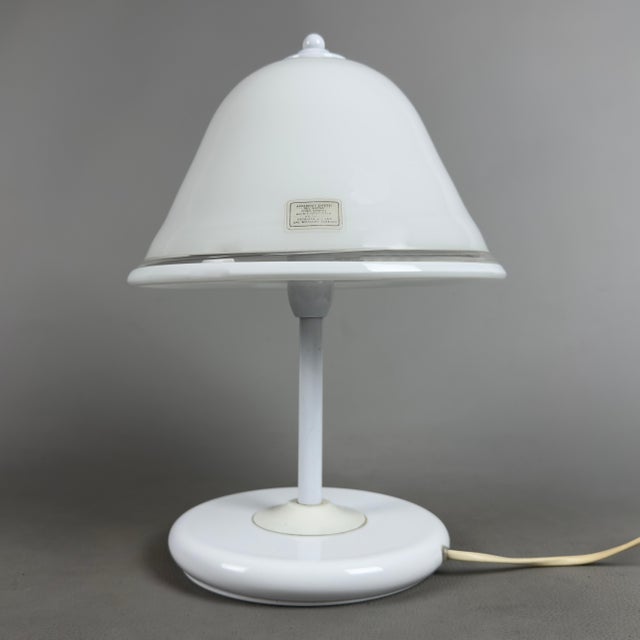 Mushroom Table Lamp in Murano Glass and White Metal, 1970s For Sale - Image 6 of 13
