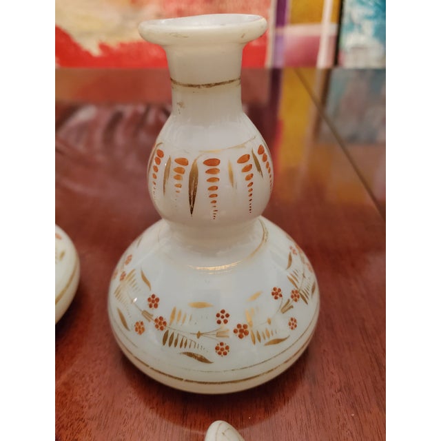 French Antique Baccarat Style French Opaline Perfume Bottles - Set of 2 For Sale - Image 3 of 4