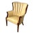 Vintage Cream Channel Back Wing Chair For Sale