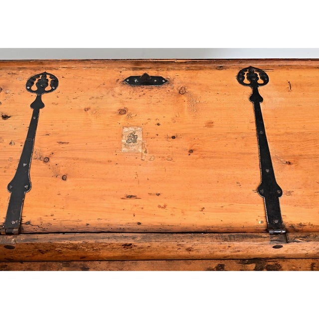 Wood Swedish 18th Century Painted Chest-Trunk For Sale - Image 7 of 17