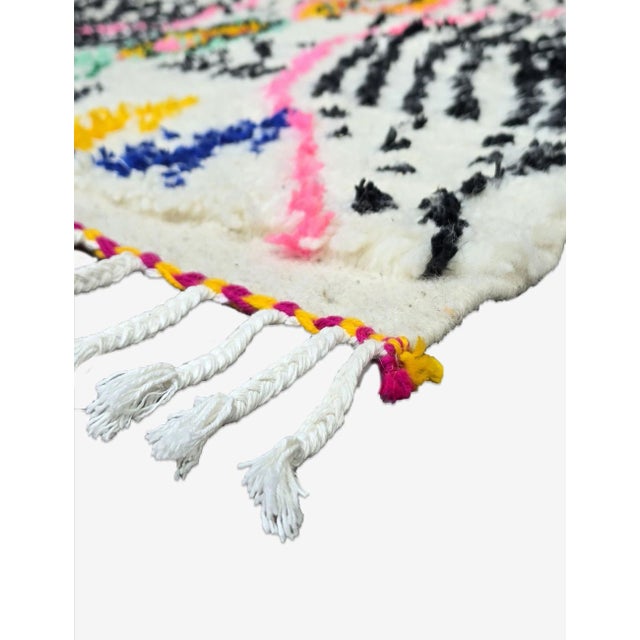 Abstract Small Moroccan Azilal Rug - 6.6 X 4.9 Ft For Sale - Image 3 of 7