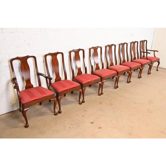 Henkel Harris Queen Anne Solid Mahogany Dining Chairs, Set of Four For Sale - Image 12 of 12