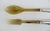 C.1920s Anglo Indian English Silver With Hand-Honed & Carved Horn Salad Serving Spoon & Fork Utensils -Pair For Sale - Image 9 of 13