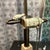 Metal Travertine and Bronze Finish Obelisk Shape Table Lamp For Sale - Image 7 of 11
