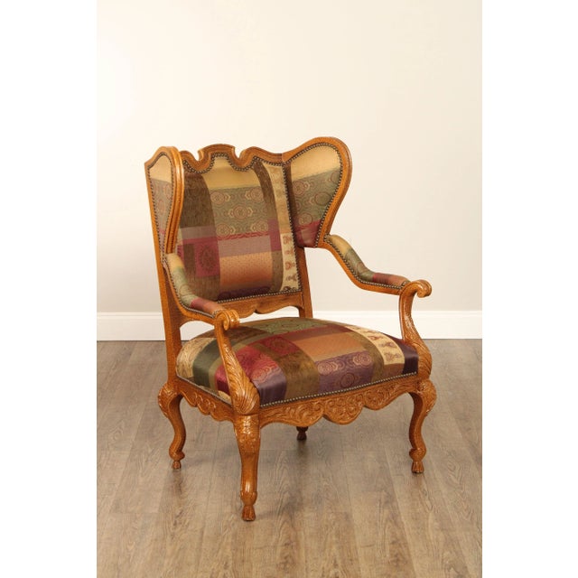 Century Furniture Century Furniture Louis XV Provincial Style Arm Chair and Ottoman For Sale - Image 4 of 12