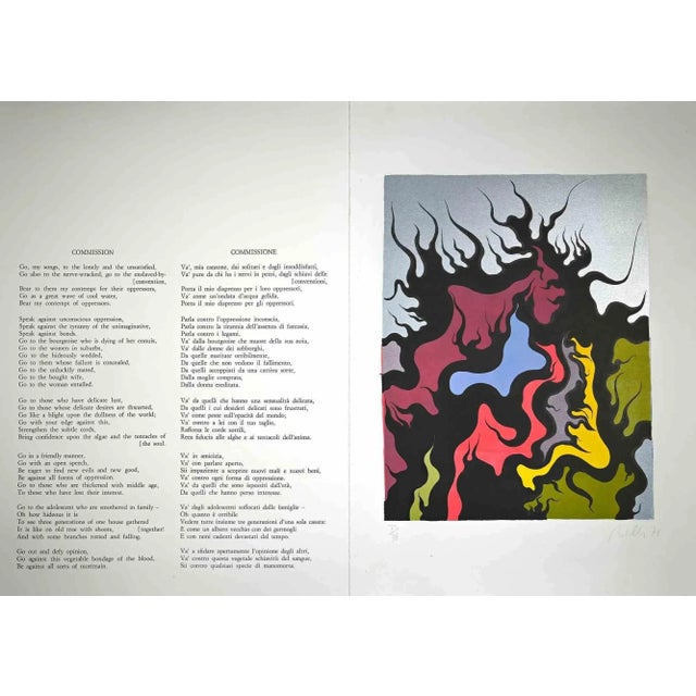Composition is an original serigraph realized by the artist Luigi Boille in 1971. It is in excellent condition. signed...