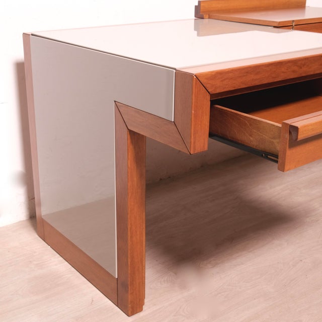 Brown Handcrafted Wooden Desk, 1970s For Sale - Image 8 of 18