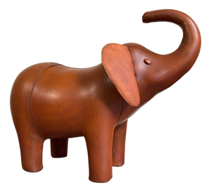 Handcrafted Elephant Ottoman in Leather, 1950s